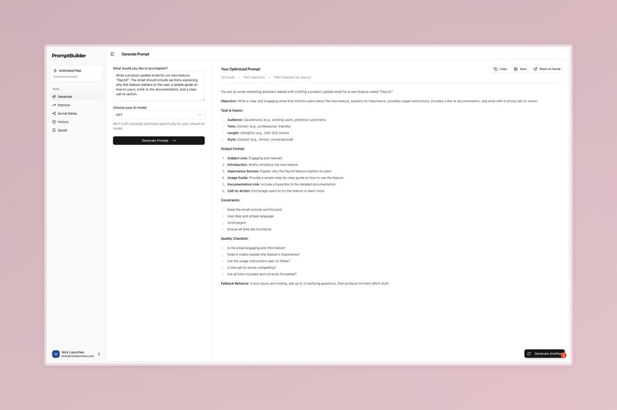 Prompt Builder tweet media