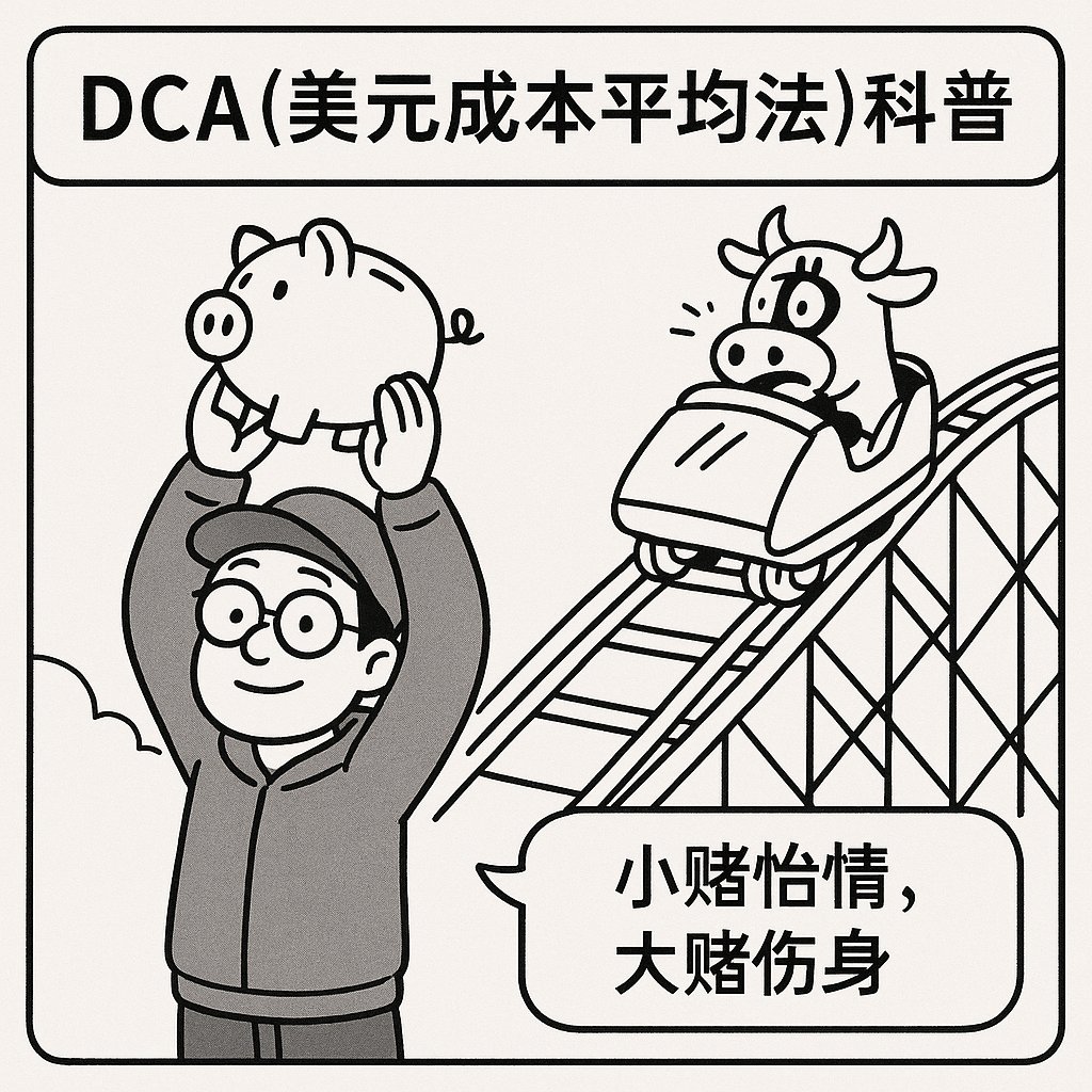 JustStudyAI's tweet image. 《DCA(美元成本平均投资法）科普》咱聊聊投资这事儿，特别是那个听起来高大上的DCA(美元成本平均法Dollar-Cost-Averaging），说白了就是“分批买，摊平价格”。别慌，我用最接地气的白话文给你扒拉，尤其是怎么决定每次扔多少钱进去。咱们就拿比特币(Bitcoin)这玩意儿举例，毕竟它像过山车…刺激得一批，…