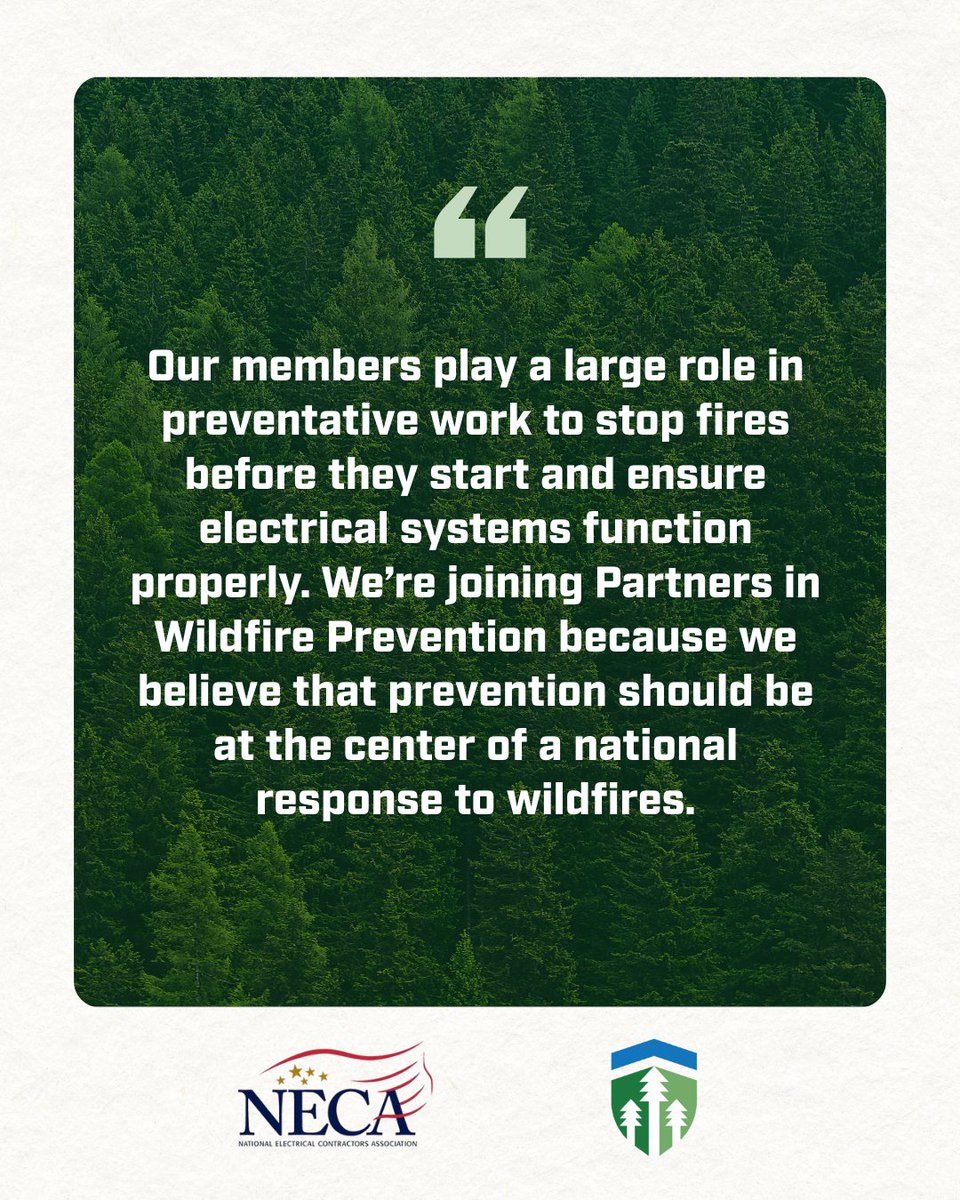 Electrical contractors play a vital role in delivering reliable power to businesses and communities.

We’re proud to partner with <a href="/necanet/">NECA</a> and the workers they represent to help address the threat of wildfires.