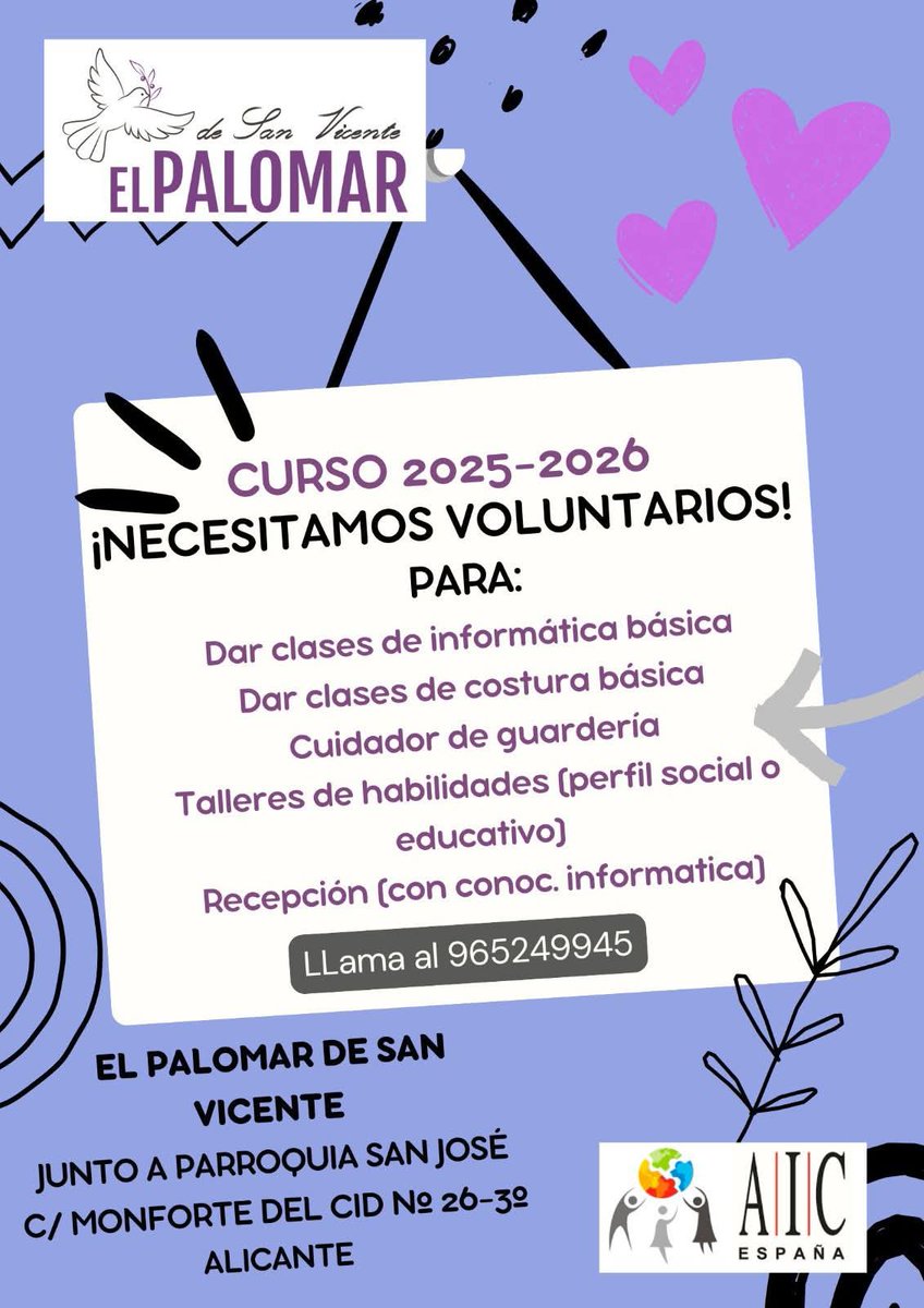 El grupo de voluntarios del Palomar de Alicante busca voluntarios. Ayúdales a seguir cumpliendo su magnífica labor. Cada granito cuenta.