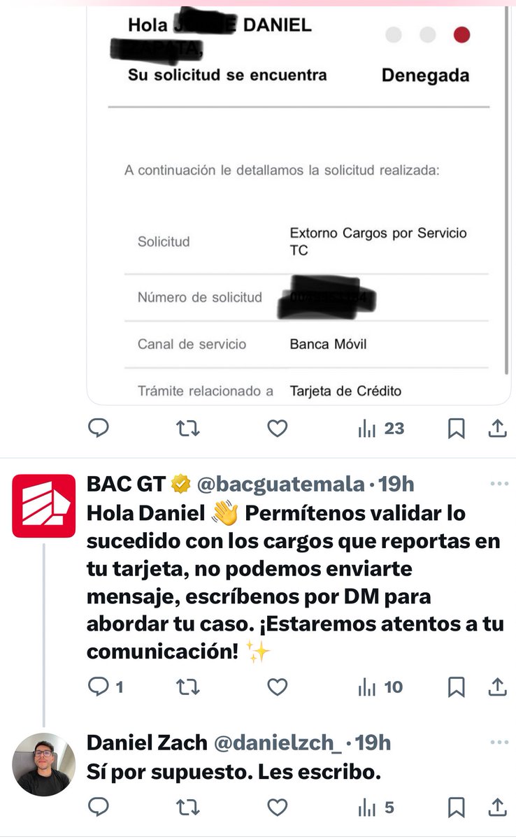 danielzch_'s tweet photo. Lo bueno es que si está bien atento @bacguatemala a dar una solución. @sib_guatemala @diaco_gt  comunicación nula. https://t.co/QCsiFhNzcO