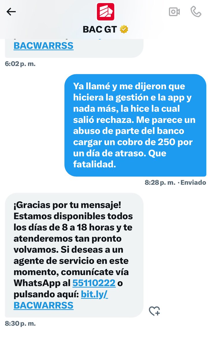 danielzch_'s tweet photo. Lo bueno es que si está bien atento @bacguatemala a dar una solución. @sib_guatemala @diaco_gt  comunicación nula. https://t.co/QCsiFhNzcO
