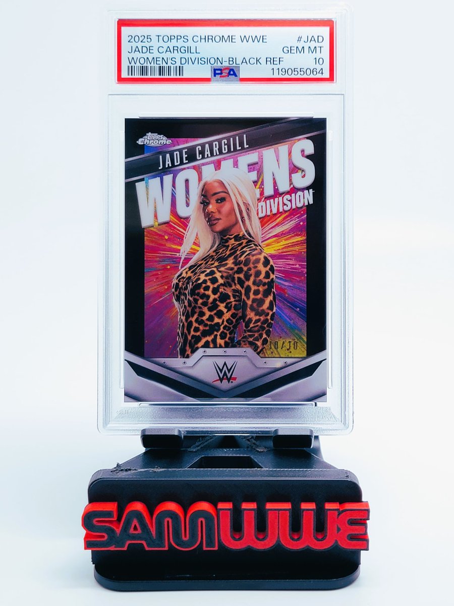 samwwesamwwe's tweet photo. Jade Cargill - 2025 WWE Topps Chrome
Women’s Division Insert
/10 Black Refractor
💎GEM MINT 10💎
#wwe #topps #chrome #womens #division #womensdivision #black #refractor #blackrefractor #jadecargill #jade #cargill #jadecollection #pc @Jade_Cargill @Topps @PSAcard https://t.co/MsP0AVXnxI