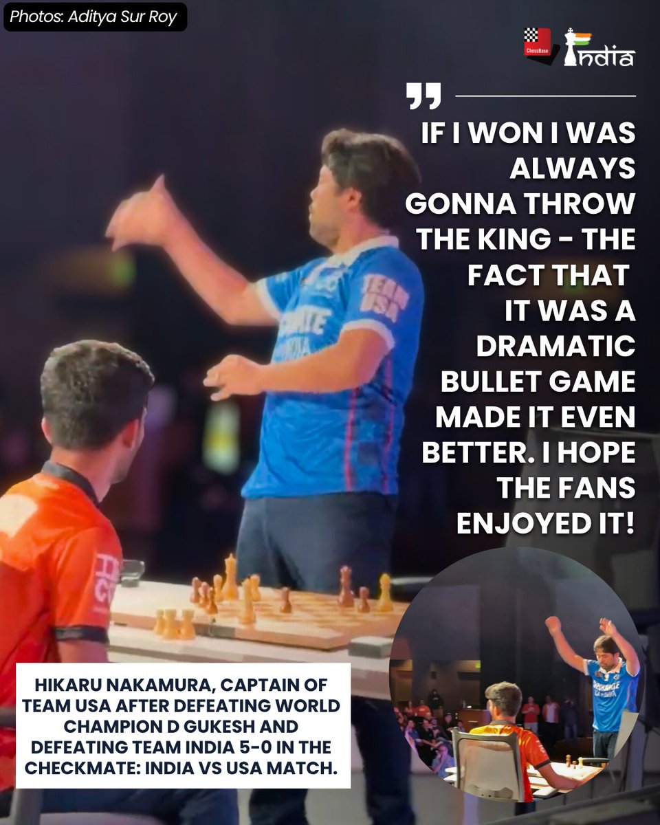 AdvAbhijeet009's tweet image. Thank you for explaining! That was totally outrageous…
#gukesh #gmhikaru #indiavsusa 
@GMHikaru @DGukesh @ChessbaseIndia