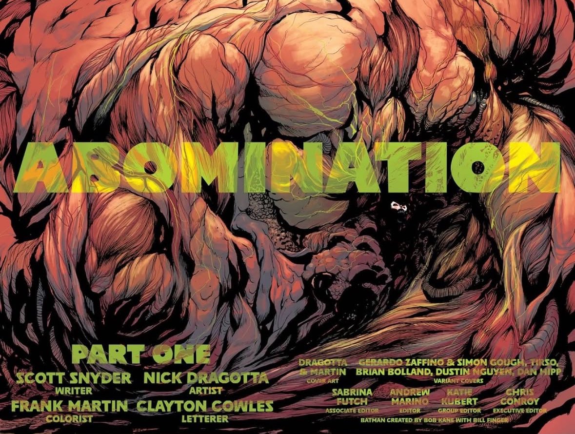 Scott Snyder. Nick Dragotta. We have never been more back. 

These guys are doing miracles on Absolute Batman. EVERY. SINGLE. ISSUE.