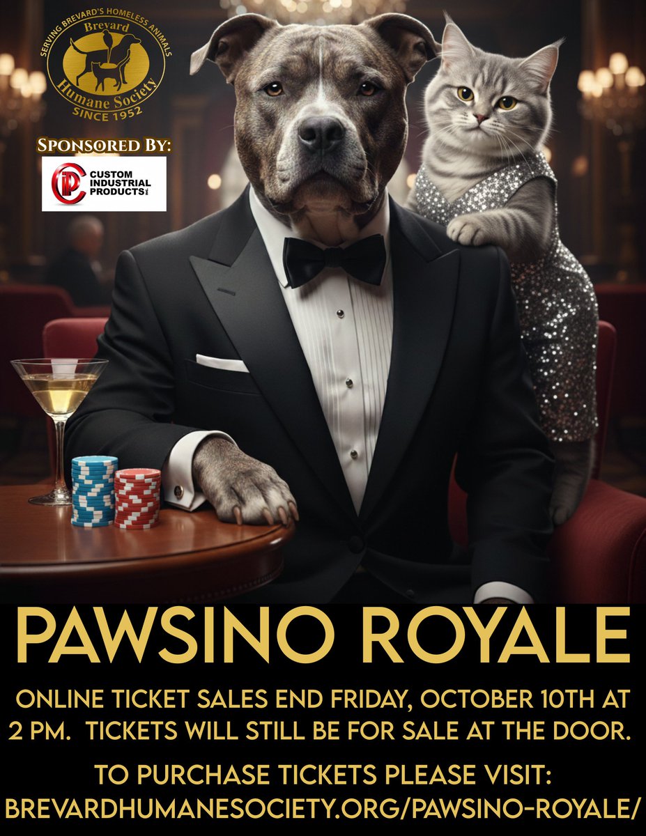 Brevard_humane's tweet image. brevardhumanesociety.org/pawsino-royale/
#CocoaFL #CocoaBeach #MelbourneFlorida #PalmBayFlorida #CapeCanaveral #NASA #SpaceX #blueorigin #spacecenter #humanesociety #brevardhumanesociety #animals #pets #adoptdontshop #Fundraiser