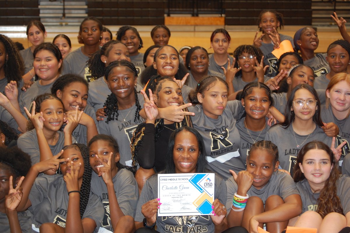 RoweCFISD's tweet photo. Congratulations to Coach Green, the FIRST EVER District Girls' Coach of the Month! 
Her dedication, leadership, and commitment to our student-athletes set the standard for excellence. We’re so proud to have her leading our Lady Jags! #roweletsrow @RoweLadyJags  @CFISDAthletics https://t.co/0Gvph3WguS