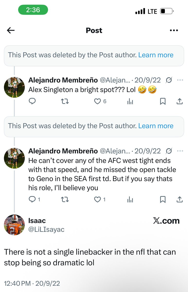 AlejandroMembre's tweet photo. @CodyRoarkNFL @LockedOnBroncos @SayreBedinger Would like to ask your actual opinion about Alex Singleton and the damage he makes to our top D. Since a few years ago you said he was a “bright spot” in our defense but then you deleted the tweets. https://t.co/DYah5w6LIJ