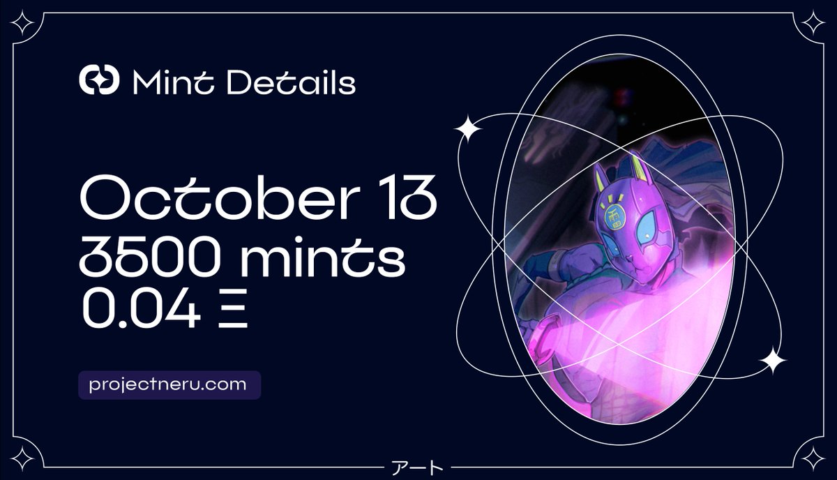 ProjectNeru's tweet image. Project Neru - Genesis Collection

3,500 pieces
0.04 ETH
October 13, 2025 | 2PM EST
An original fantasy IP, years in the making.

Discover what we&apos;ve been creating.

1/4