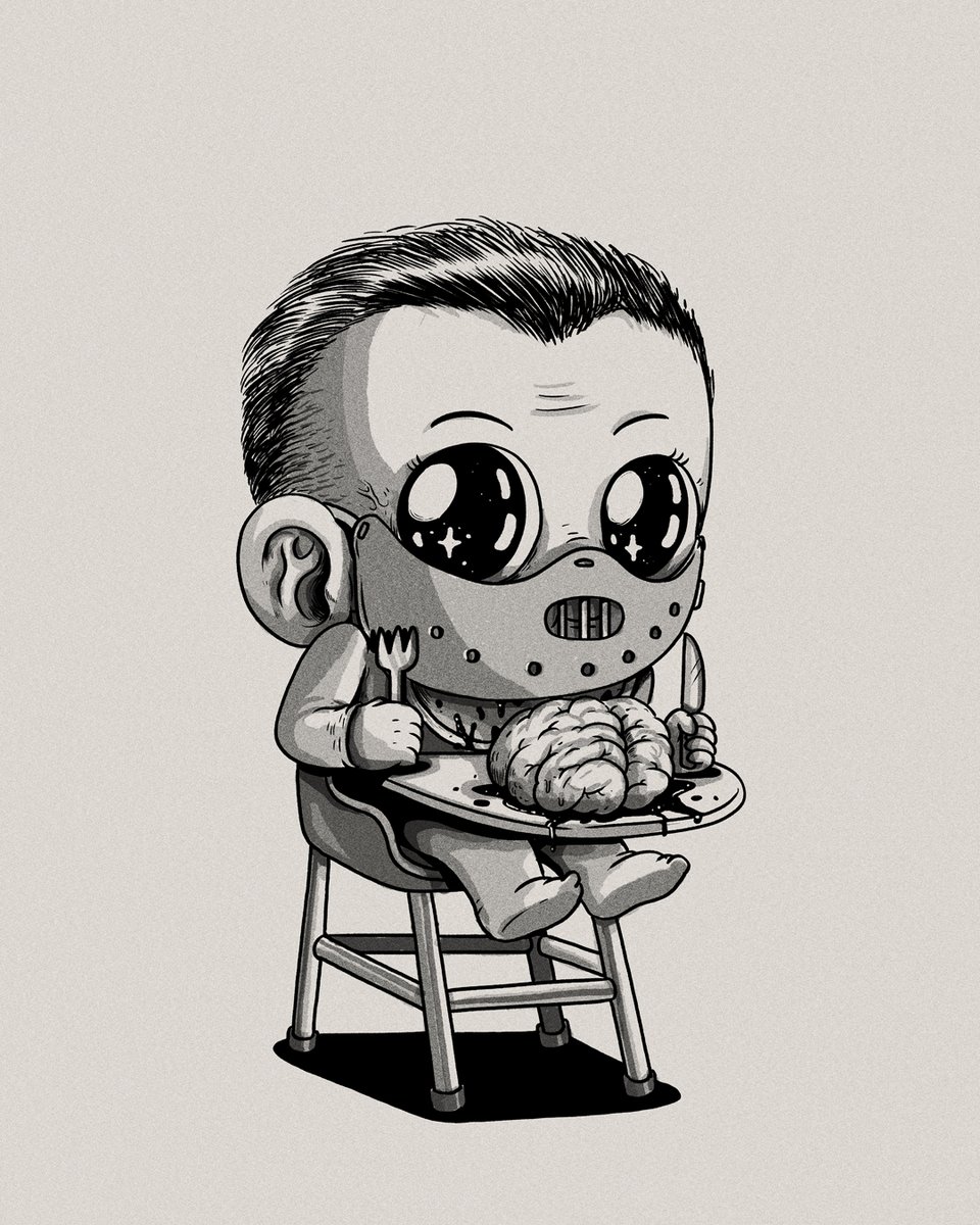 alexmdc's tweet image. Baby Terrors - focusing on black and white horror themed characters, one each day of October