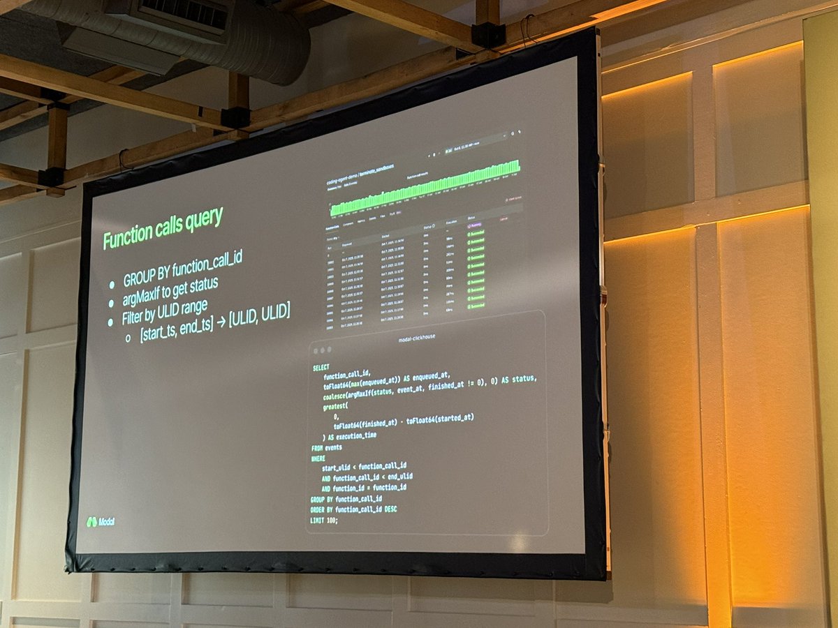 tbragin's tweet image. Rohan Arepally from @modal shared their journey building blazing fast AI platform using @ClickHouseDB. 500 billion rows and counting!🔥