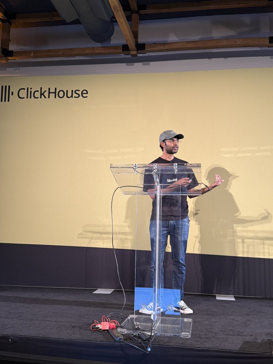 tbragin's tweet image. Rohan Arepally from @modal shared their journey building blazing fast AI platform using @ClickHouseDB. 500 billion rows and counting!🔥