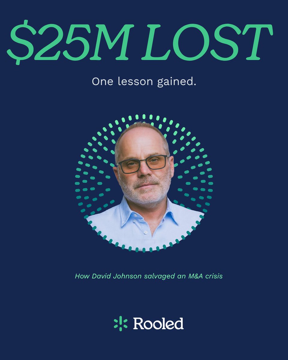 A $100M acquisition turned crisis overnight. Rooled’s DJ Johnson stepped in, rebuilt 7 years of broken books, and saved the deal—though it cost $25M. The lesson? Never underestimate your finance foundation.

Read the full case study: ow.ly/Y1pF50X82lT
#Startup #CFO