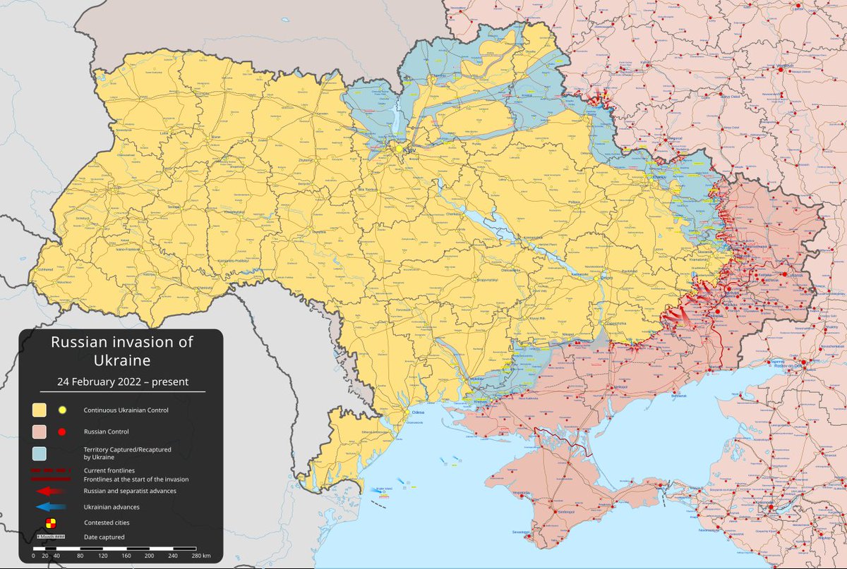 Pero ese mapa no ha cambiado mucho en meses de guerra. A ese paso putin va a cumplir 100 años y nada que llegan a kiev