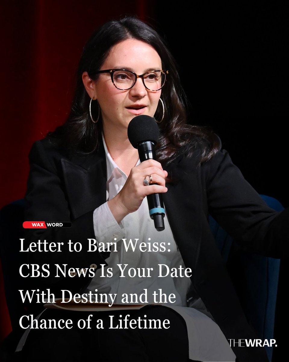 TheWrap's tweet image. #WaxWord: TheWrap founder and editor-in-chief @sharonwaxman pens an open letter to new #CBSNews EIC #BariWeiss, urging her to restore credibility, rebuild trust and lead the newsroom into a new era of accountability and truth.

Read the full letter: thewrap.com/bari-weiss-cbs…