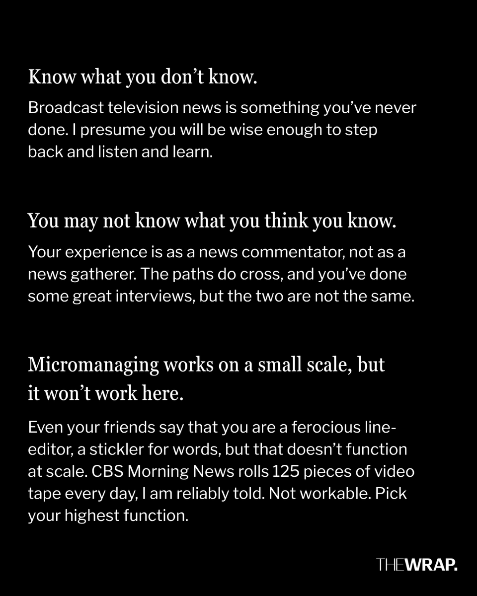 TheWrap's tweet image. #WaxWord: TheWrap founder and editor-in-chief @sharonwaxman pens an open letter to new #CBSNews EIC #BariWeiss, urging her to restore credibility, rebuild trust and lead the newsroom into a new era of accountability and truth.

Read the full letter: thewrap.com/bari-weiss-cbs…