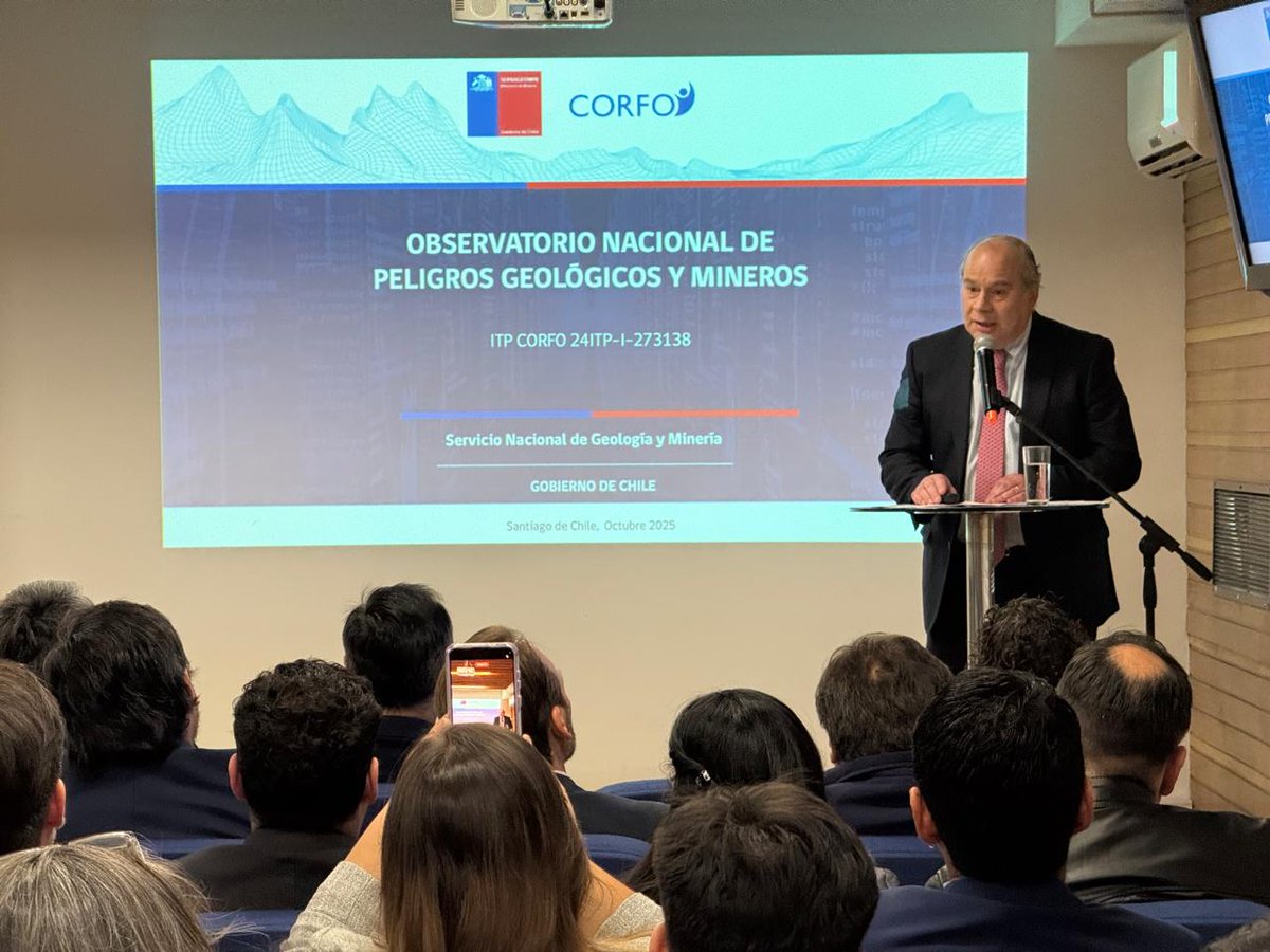Hoy, la ministra Aurora Williams y director (s) de Sernageomin, Andrés León, junto a un panel liderado por la subsecretaria Suina Chahuán, presentaron el Observatorio Nacional de Peligros Geológicos y Mineros. Apoyado por <a href="/Corfo/">Corfo</a> , fortalece la prevención y la gestión de desastres