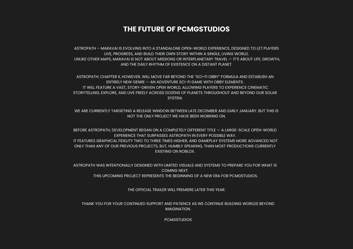 PCGameStudio1's tweet image. A logo change always means one thing — a new trailer is closer than ever.
#ROBLOX #AstroPath