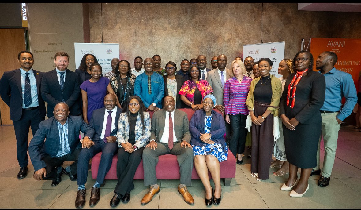 AU_HHS's tweet image. The @_AfricanUnion 2️⃣day Symposium on Social Protection in #Africa is set to launch the Technical Working Group on Social Protection #TWG‑SP, validate its #ToR, elect its leadership &amp;amp; endorse the 2025-2026 work plan.

📍Windheok 🇳🇦
📅 7️⃣-8️⃣ Oct!