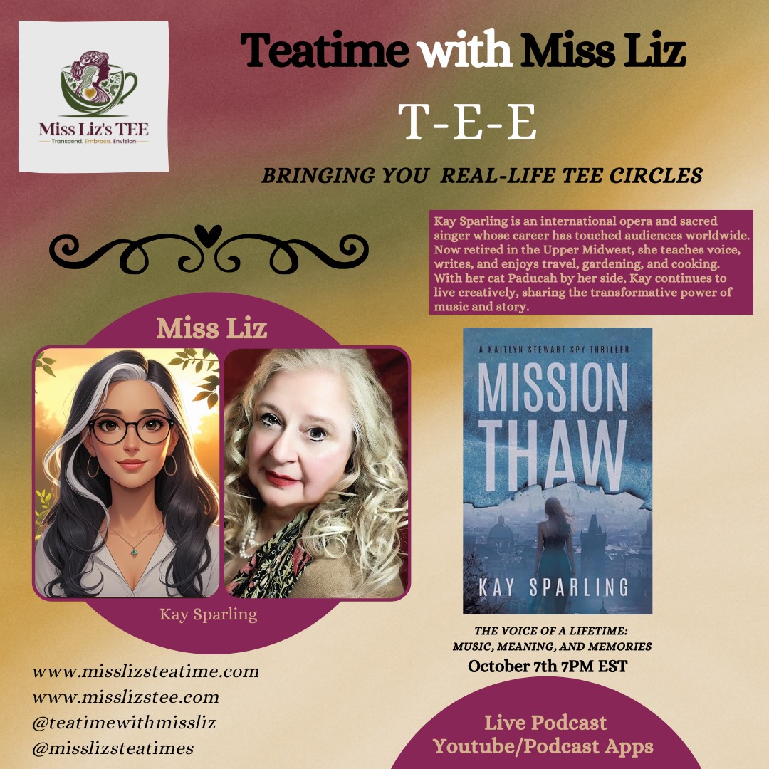 MissionThaw's tweet photo. Don't miss the chance to see my live interview on Teatime with Miss Liz!

Tonight 7pm EST!

#misslizteatimes #spy #coldwar #books #thriller #women #thrillerbook #female #missionthaw #femaleauthors #girlpower #spynovel #novel #feminist #feminisim #feministauthor #feministnovel https://t.co/U0MmpGnAMf