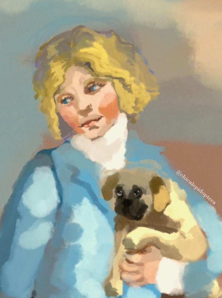 We rode for half a day before we reached the impressive château of a neighboring lord, and there she and the gentleman took me out to the kennel, where she told me to choose my favorites from a new litter of mastiff puppies. 

VCtober Day 7
#thevampirelestat