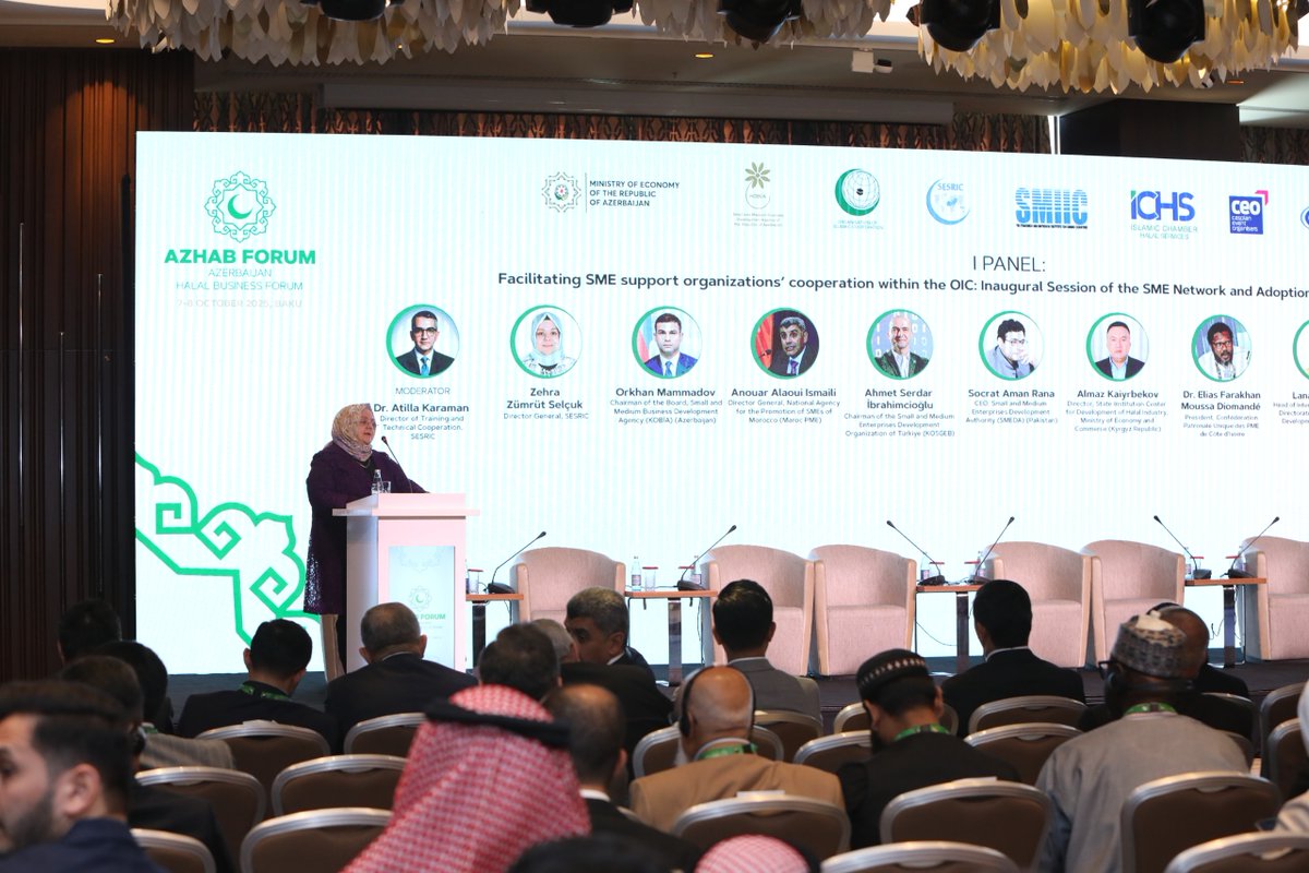 sesric's tweet photo. On the margins of the 2nd AZHAB Forum, SESRIC and KOBIA co-organised the Inaugural Meeting of the OIC Small and Medium Enterprises Agencies Network (OIC-SMENET), in which #KOBIA will assume the chairmanship for the upcoming three years.
The meeting marked the inauguration of the OIC-SMENET, a strategic platform to foster training, technical cooperation and capacity building among SME development institutions across the @OIC_OCI region.
#OICSMENET #AZHAB2025 #SMEDevelopment #SouthSouthCooperation