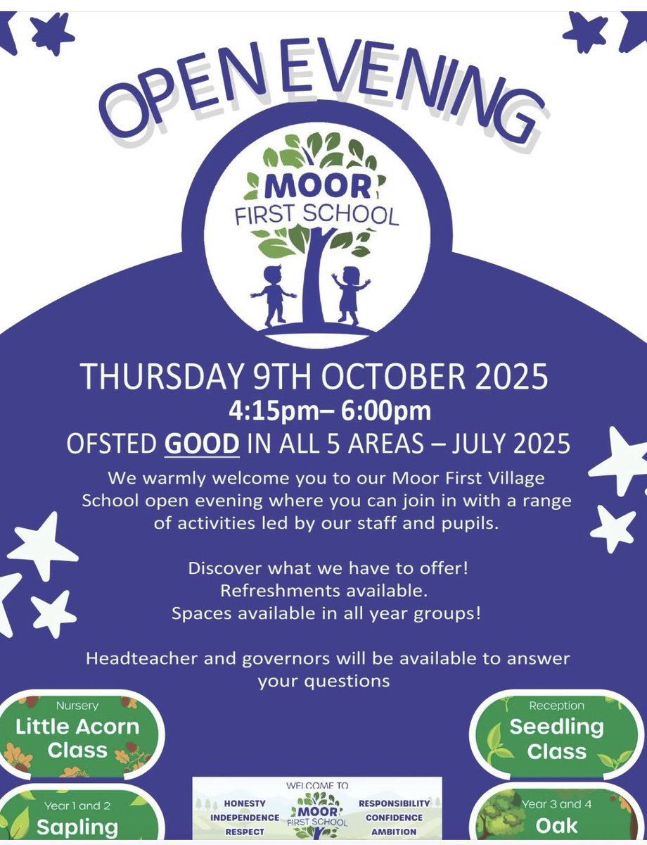 MoorFirst's tweet photo. Come and visit our Moor First family  this Thursday! 4.15-6.00.
Your children can join in with our pupils in a range of fun activities. https://t.co/uIwsZW1Z52
