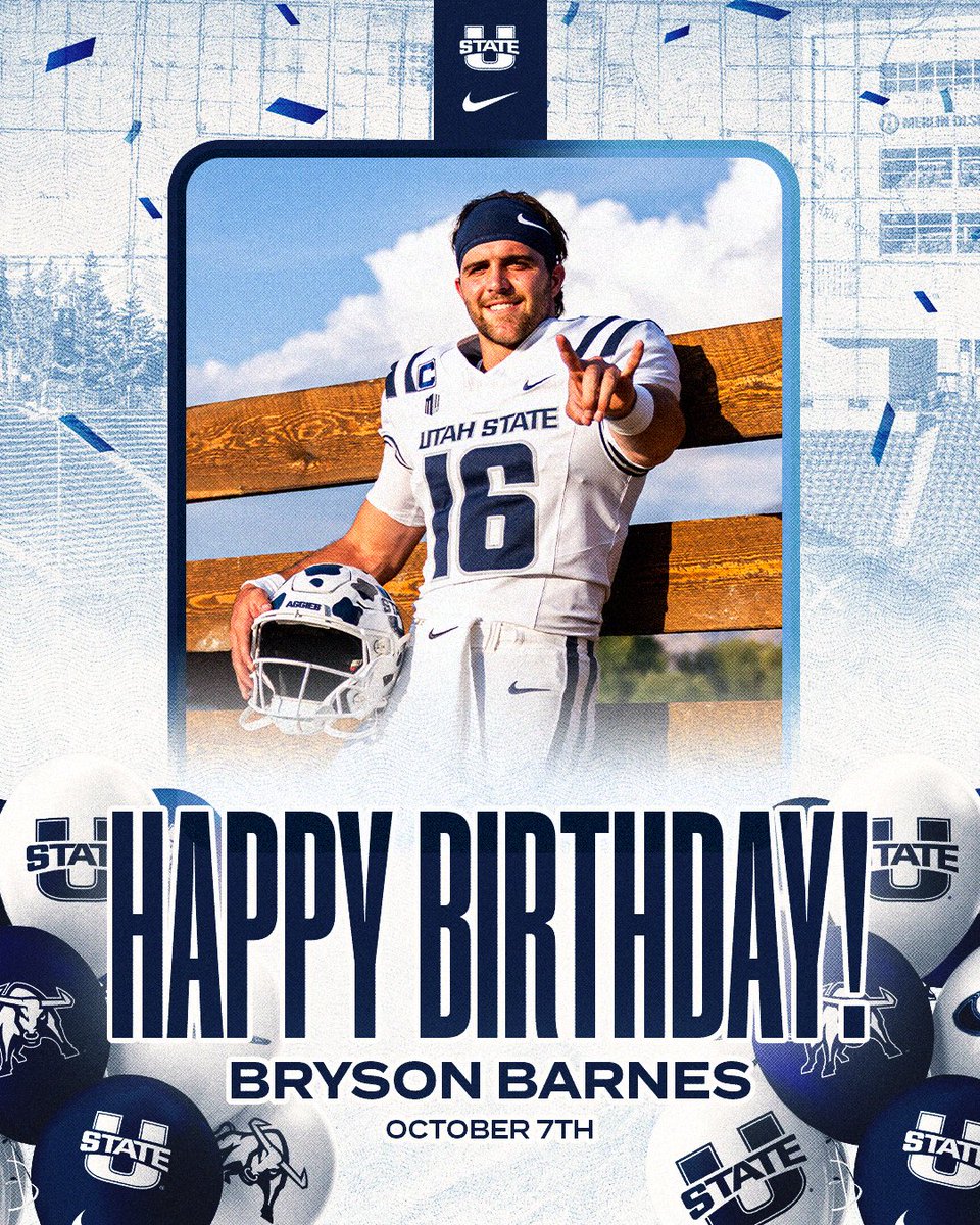 USUFootball's tweet image. Wishing a Happy Birthday to the one and only @bryson_barnes10! 🎉 🥳
#AggiesAllTheWay