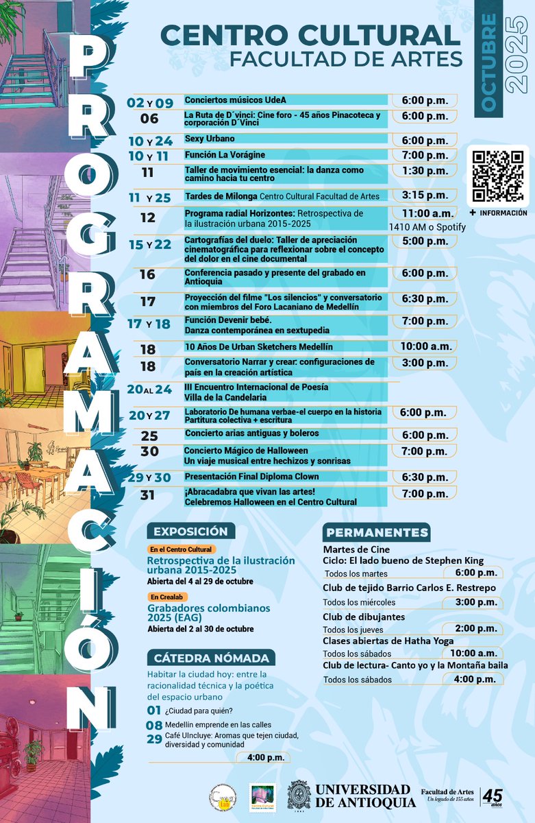 ccultural_artes's tweet photo. ¡Prográmate y vive octubre con nosotros! 💯🔝 

En nuestro Centro Cultural tenemos una agenda pensada para ti con obras de teatro, música, cine, talleres creativos y exposiciones. 🎭🎥🎹🖼️

👆🏼 Desliza para descubrir todo lo que preparamos ¡El arte y la cultura están aquí para ti! https://t.co/3wFSbCEf9r