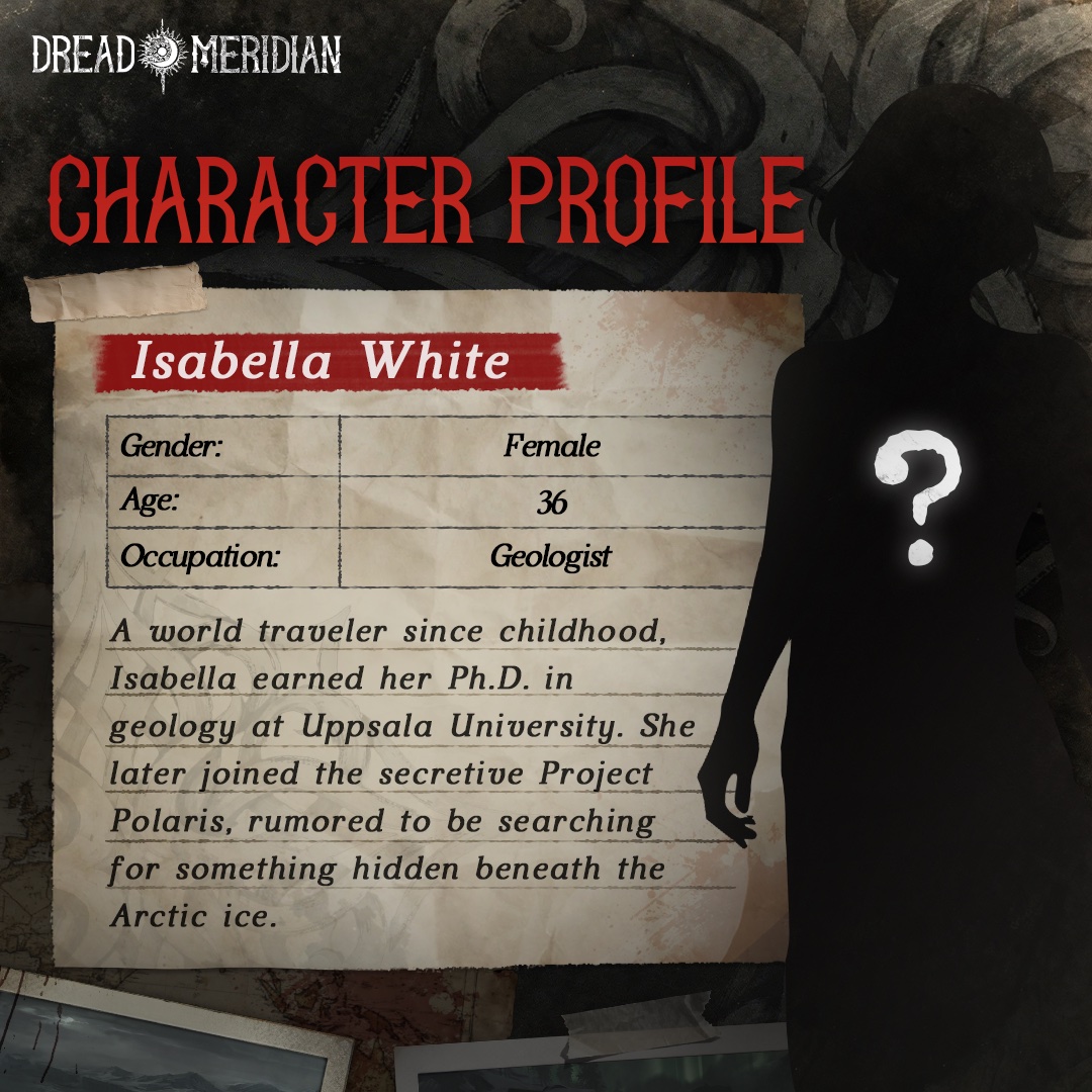 LevelInfinite's tweet image. Isabella White is a brilliant geologist, renowned explorer… and missing without a trace.
Handpicked to lead Project Polaris beneath the frozen wastelands of Oglanbyen, Isabella vanished before uncovering the island’s darkest secrets.
Unravel the mysteries of @DreadMeridianVR.…