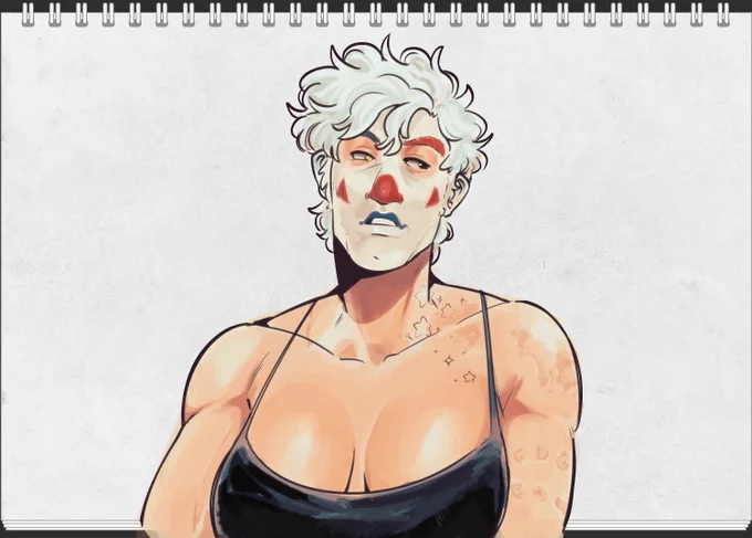 Studying with clown
