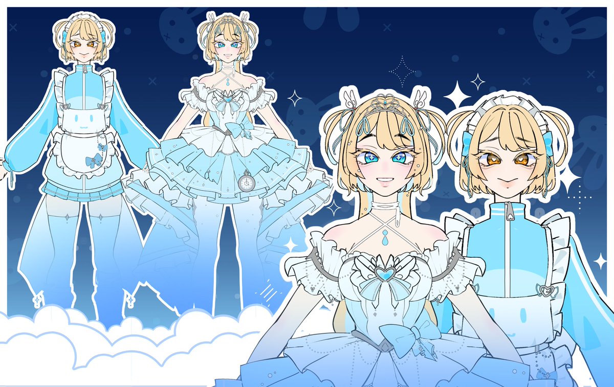 kai_rabiscos's tweet image. ✨ Sorteiro de design ✨
Prêmio: um Design duplo baseado em Cinderella👠(Princesa e maid) + design descartado~
Como participar: Like+RT🩵
Opcional: me conta aí em baixo como você gostaria de usar esse design ^^.
Boa sorte~
#raffle #design #vtuber