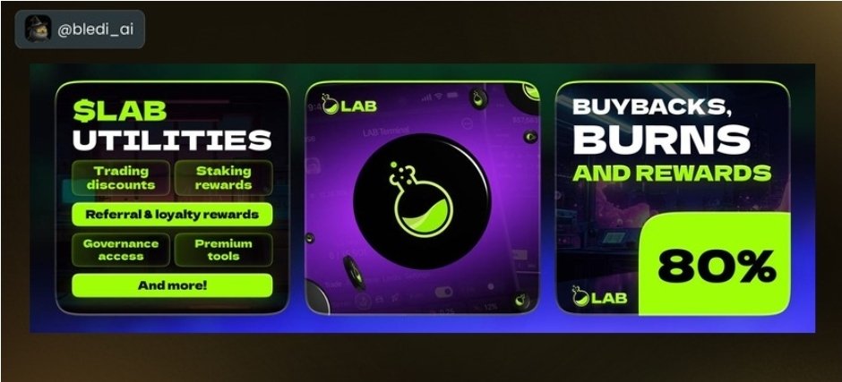 80% of revenue funds buybacks, burns, and traders reward.

<a href="/LABtrade_/">LAB</a> connects $1T+ monthly market flow across BNB, Solana, Base, and Ethereum. 

In 3 months, $LAB hit $700M+ trading volume and $3.5M+ revenue. 

Holders get discounts, staking rewards, governance, premium tools,