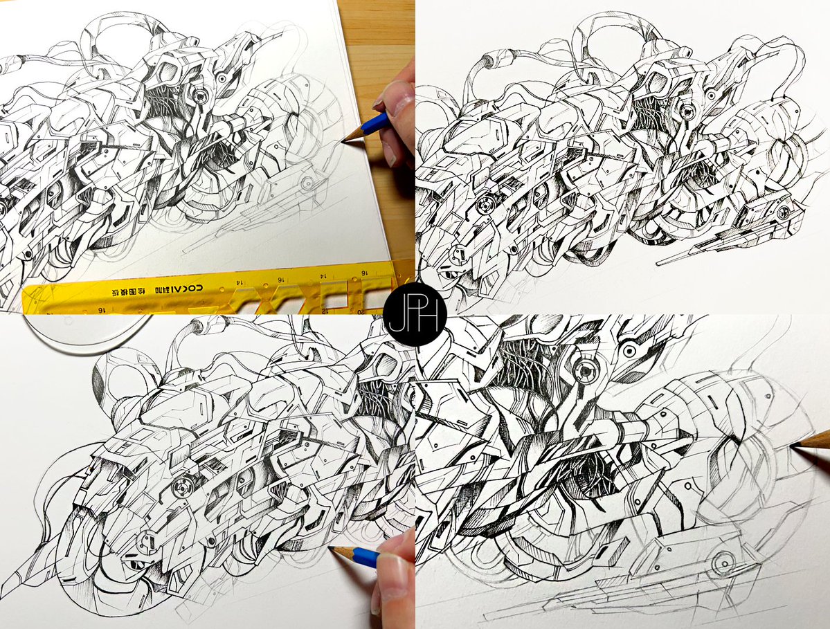 jphanel1972's tweet image. Good morning🇫🇷 
✏️Sketch extension details📐
No AI product - © Julien-Pierre Hanel 2025
#sketchart #rough #lines #art #artwork