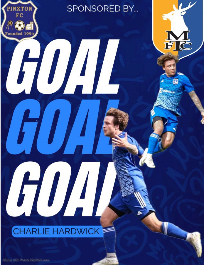 pinxtonfc1's tweet photo. ⚽️⚽️⚽️GOAL⚽️⚽️⚽️

Pinxton 3-1 @holbrooksports 

Charlie Hardwick

Sponsored by @mansfieldtownfc academy https://t.co/ppAq2itL08