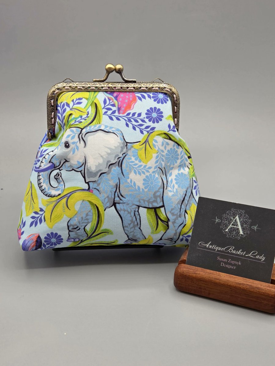 Antiquebasket's tweet image. Tula Pink Everglow All Ears Elephant Kiss Lock Coin Purse: Ant by Antiquebasketlady 
 etsy.me/3IDend8 via @Etsy  #elephant #animallover