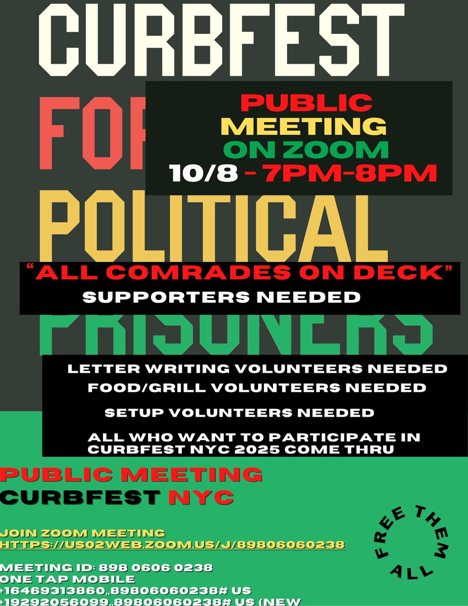 HOLLA_Us's tweet photo. NYC CurbFest 2025; Registration and Volunteer Public Meeting - Oct 8th 7pm - pm EST - *|https://t.co/pdcOmo02An|* https://t.co/bVl0xaHm8v