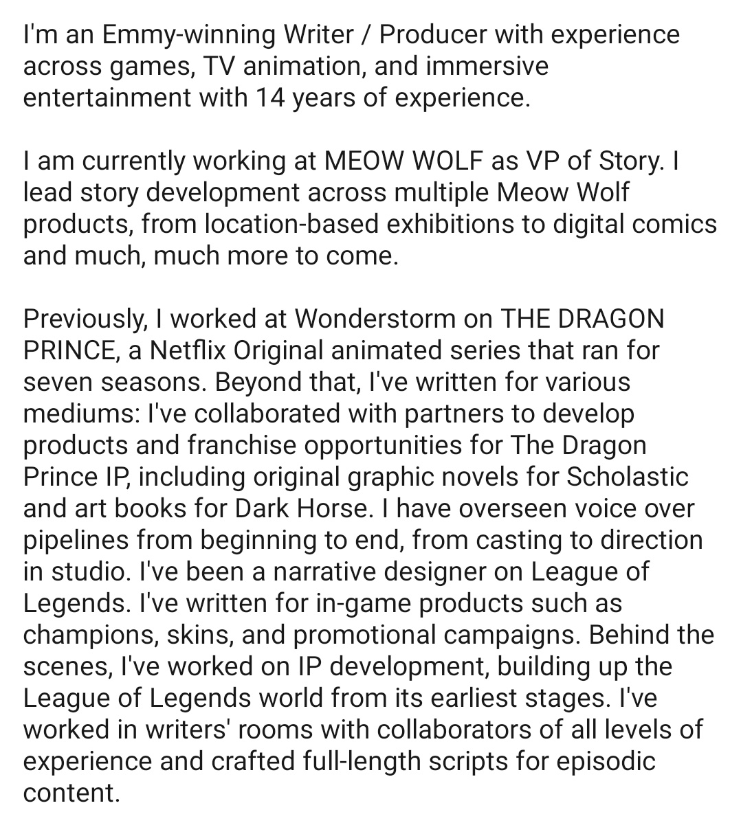 one of the head-writters of the dragon prince left — devon giehl — the project... (info: linkedin)