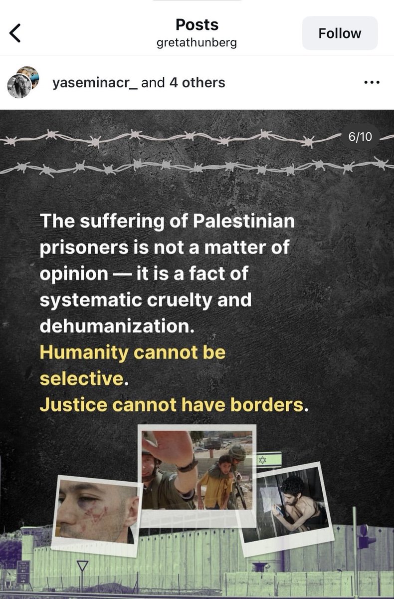 IsraelPersian's tweet photo. ترکیب جهل با نفرت کورکورانه:

گرتا تونبرگ با استفاده از تصویر گروگان اسرائیلی اویاتار دیوید - که توسط حماس فلسطینی گرسنگی کشیده، مورد آزار و اذیت قرار گرفته و مجبور به کندن قبر خود شده است - در مورد «زندانیان فلسطینی» مطلبی منتشر کرده. https://t.co/eIffkhCsWZ