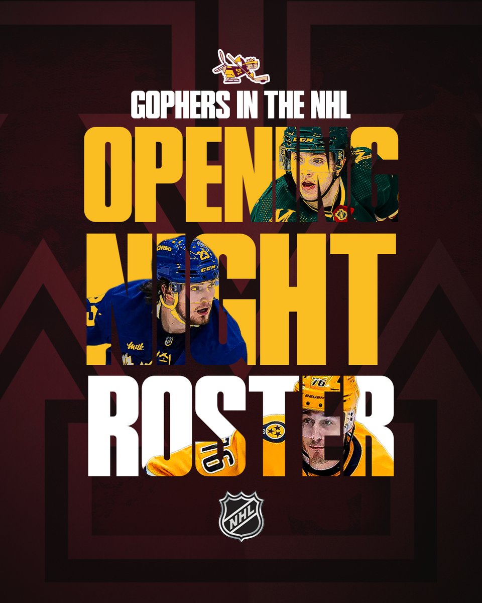 GopherHockey's tweet image. 🏒 Good luck to our 18 #PrideOnIce alums on NHL opening night rosters as the season gets underway today!⭐️
📰:z.umn.edu/arpt
