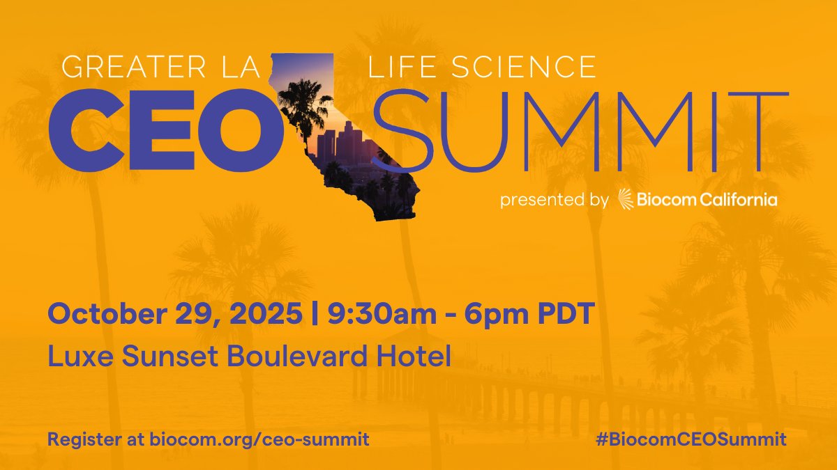 wilsonsonsini's tweet image. We’re pleased to be supporting @biocom's LA life sciences industry CEO Summit. If you’re a #lifescience C-Level executive in the LA area, this is an opportunity to gain valuable insights, discover new strategies and connect. Learn more: biocom.org/conferences/ce…