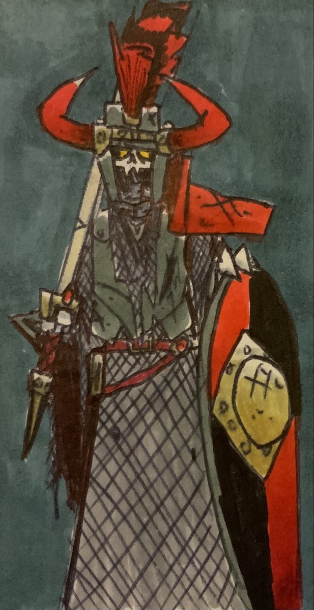 Lambdafallout12's tweet image. [Skele-Sarge]
An Undead Skeleton-Warrior Sarge doodle for le’Spooky month
