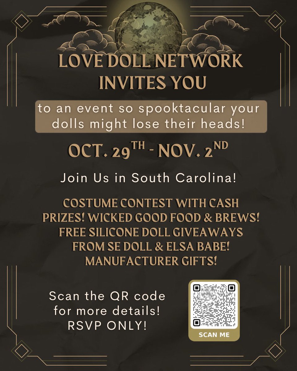 Only 2 spots left!

The October Doll Meet is coming up fast! Don’t miss out on your chance to get to know some of the greatest people in doll world!     
TWO CHANCES TO WIN!!!! Two silicone dolls will be given away.          
ElsaBabe 148cm or an SE Doll 165 Silicone Pro!