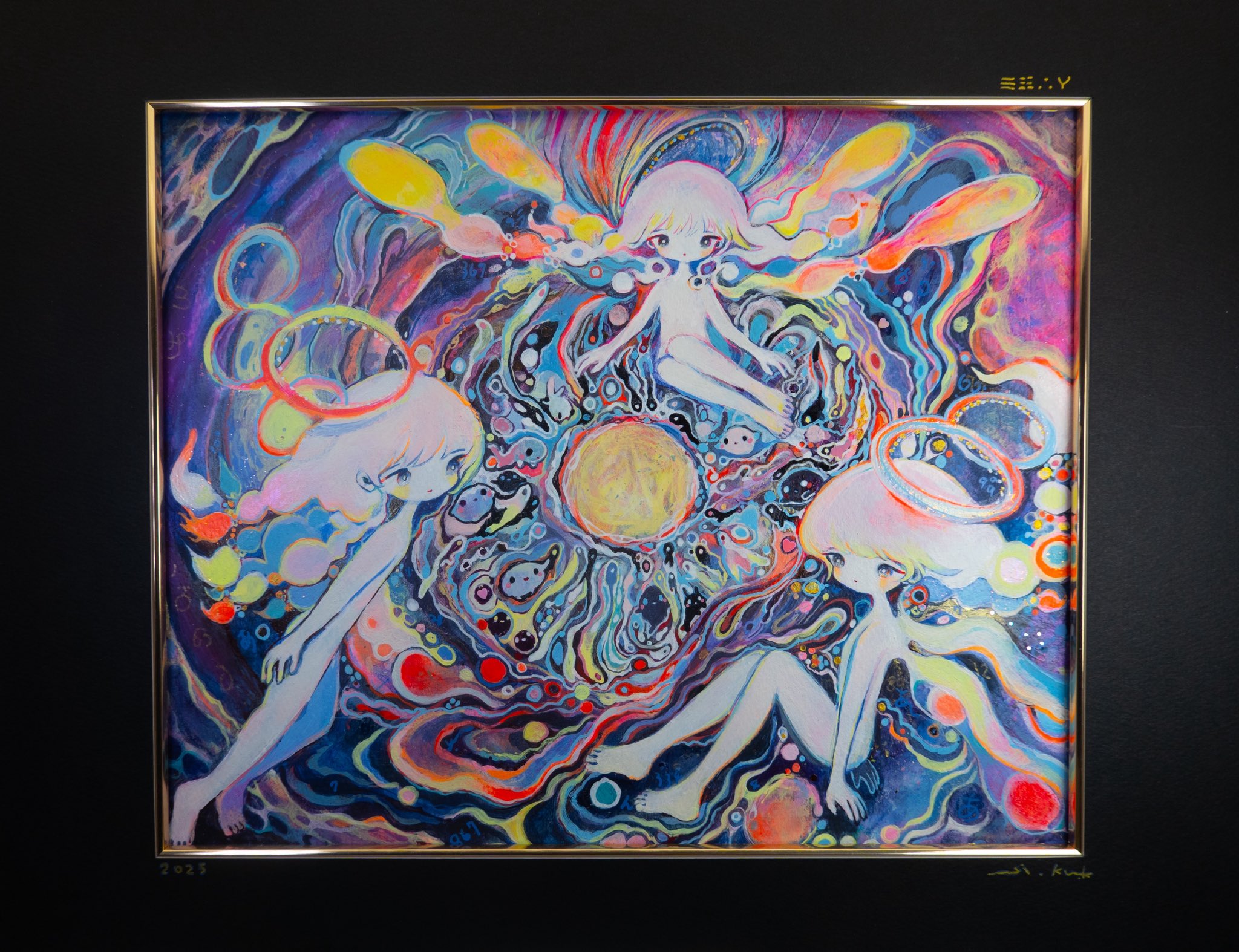 si_ku 黄菊しーく painting 原画　18×23cm(額縁含む) si_ku 黄菊しーく painting 原画 18×23cm(額縁含む) si_ku 黄菊しー