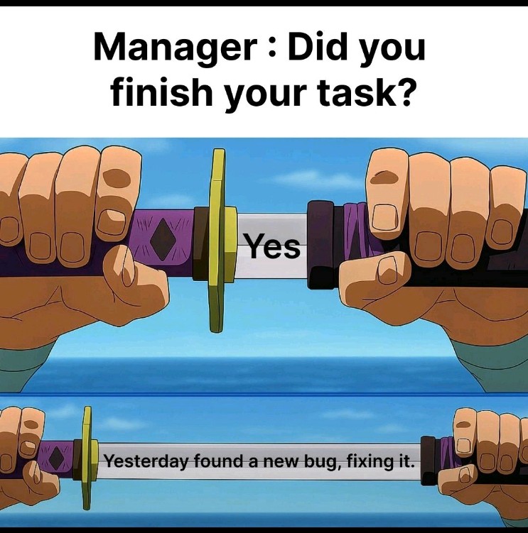 rocksta_r7's tweet photo. Every developer ever: “It worked yesterday…” 😭 https://t.co/qjwN4aZIMR