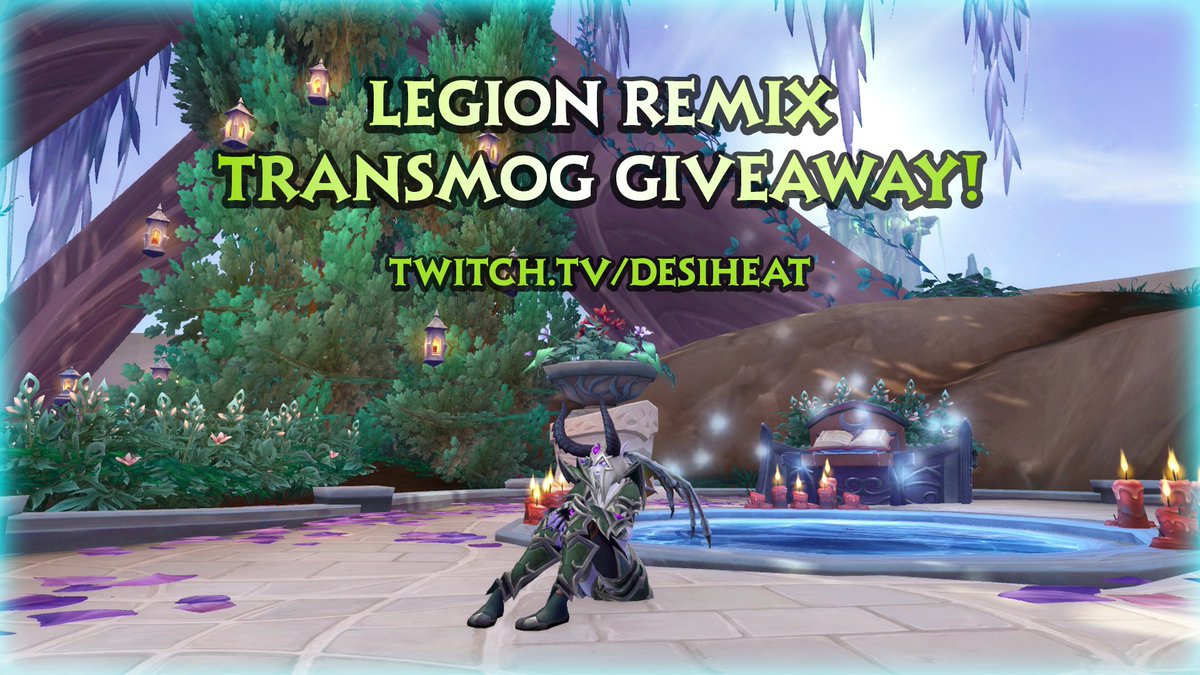 🌛 DREADLORD REGALIA PACK GIVEAWAY ! 

LEGION REMIX &amp; TURBO BOOST PATCH 11.2.5 COMES OUT TODAY! 👏 GIVING AWAY CUTE TWO COLOR TMOG SET! #WoW_Partner 

TO WIN:
❤️ LIKE
🔁 REPOST
🗨️ COMMENT w/ FAV LEGION DUNGEON