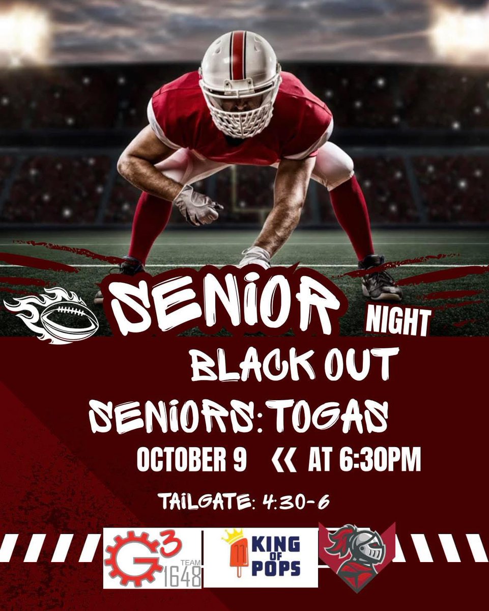 Come on out this Thursday 🏰🥁🏈