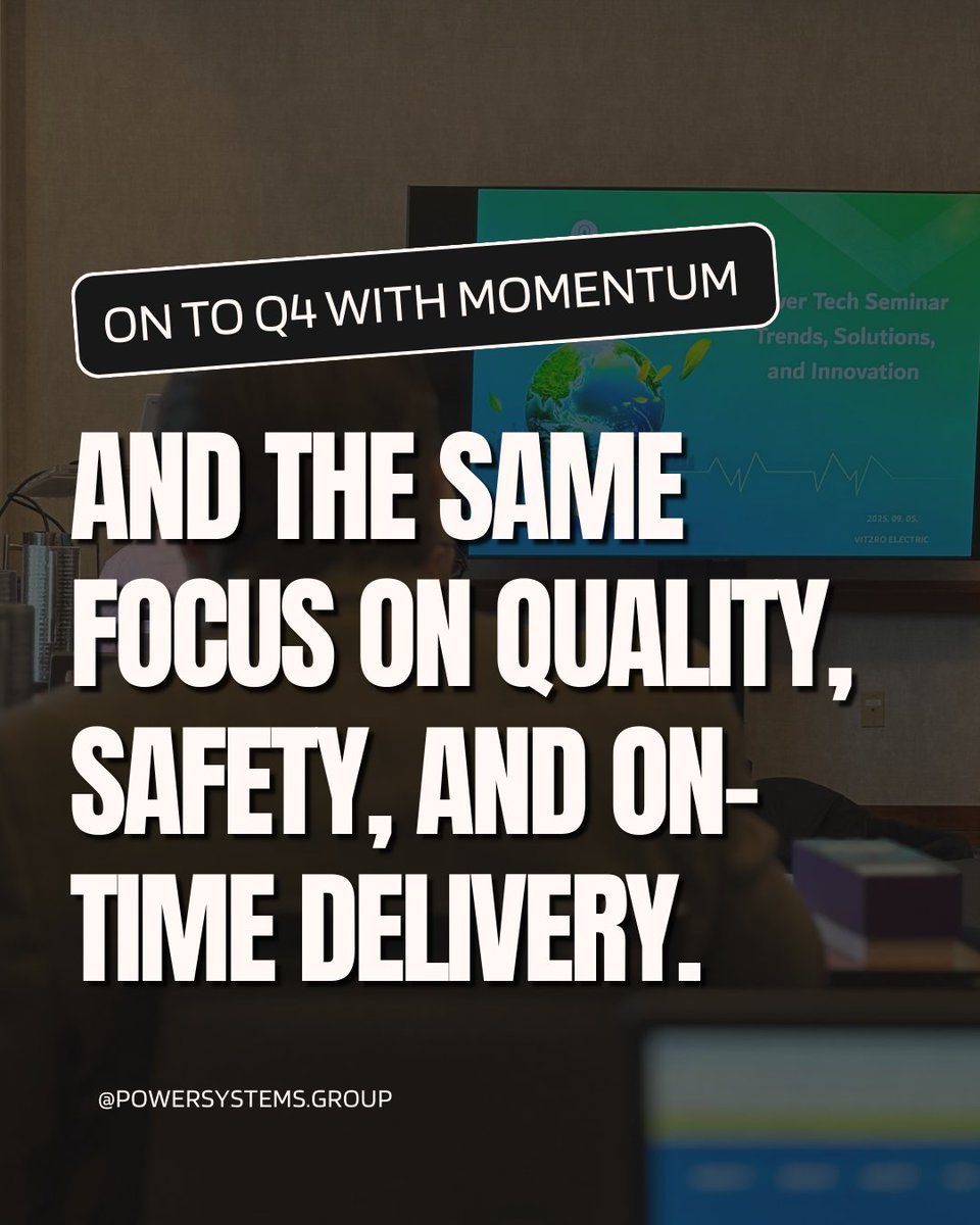pwrsystemsgroup's tweet image. From milestone deliveries to process improvements, this month was about exceeding expectations. On to Q4 with the same focus on quality, safety, and on-time delivery. 🚚
📦

#ProjectExecution #OnTimeDelivery #PowersystemsGroup #BuiltRight #OperationalExcellence #PowerIndustry