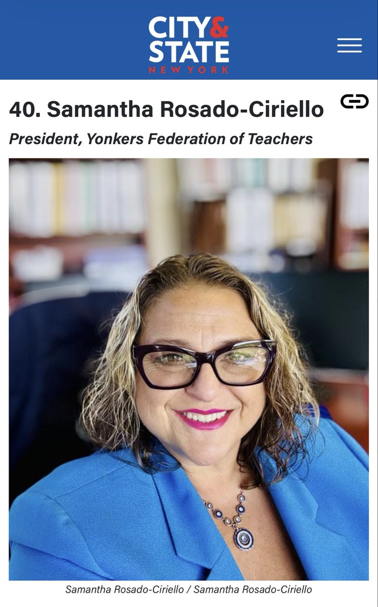 Yonkers Federation Of Teachers (@yft860) on Twitter photo Congratulations to our President on being named to the 2025 Westchester Power 100! <a href="/RosadoCiriello/">Samantha Rosado-Ciriello</a> <a href="/nysut/">NYSUT</a> <a href="/AFTunion/">AFT</a> <a href="/WestPutAFLCIO/">WestPutAFLCIO</a> <a href="/NYSUTTRO/">NYSUT Tarrytown RO ๐</a> Congratulations to our President on being named to the 2025 Westchester Power 100! <a href="/RosadoCiriello/">Samantha Rosado-Ciriello</a> <a href="/nysut/">NYSUT</a> <a href="/AFTunion/">AFT</a> <a href="/WestPutAFLCIO/">WestPutAFLCIO</a> <a href="/NYSUTTRO/">NYSUT Tarrytown RO ๐</a>
