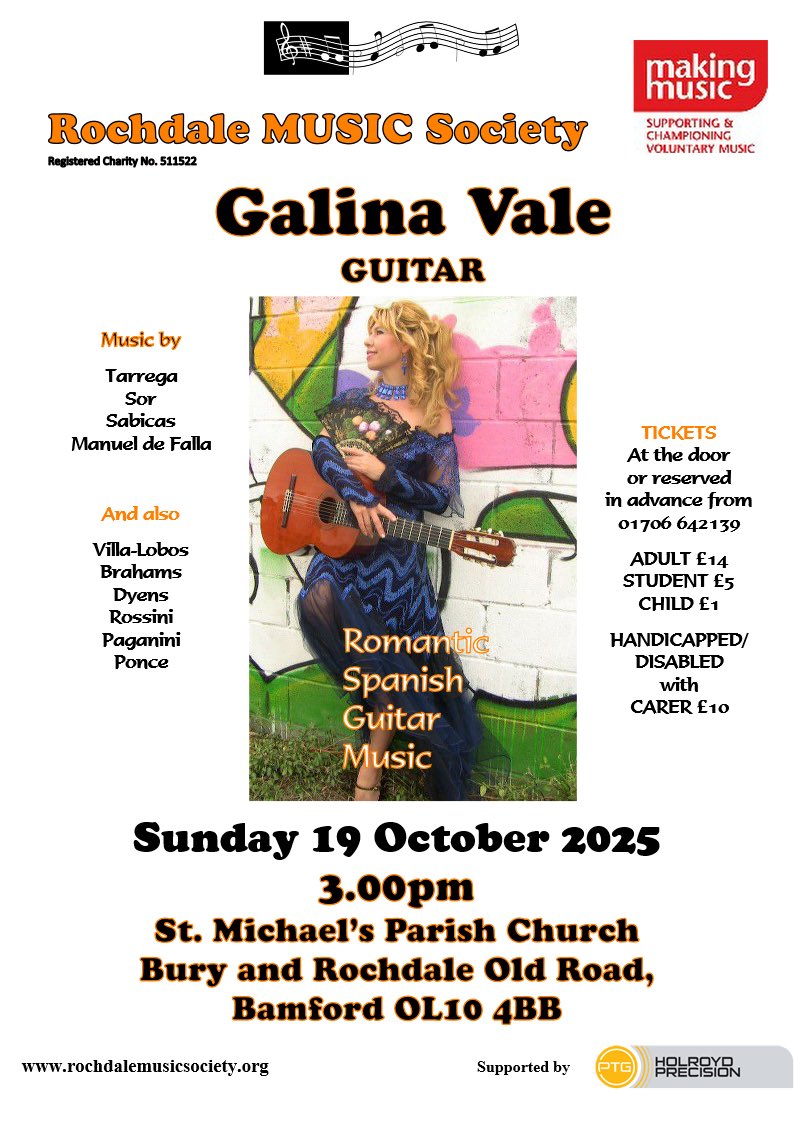 GalinaVale's tweet image. Dear Friends I will be playing in Rochdale on Sunday  19th October 
#rochdale #guitarSolo #galinavale